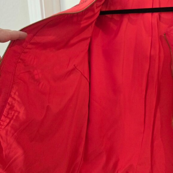 Peter Nygard Coral Red Leatherwork Jacket Blazer - Picture 2 of 15